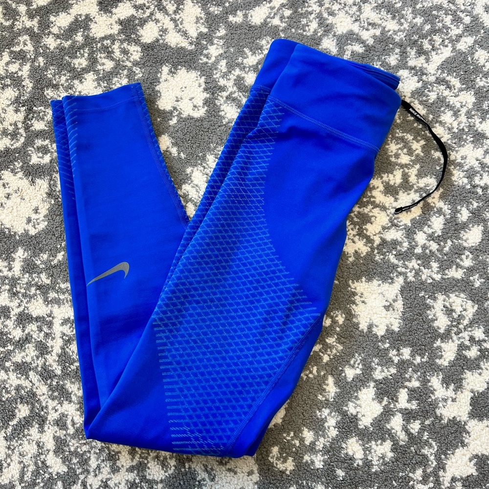 Nike Royal Blue Leggings with Silver Swoosh